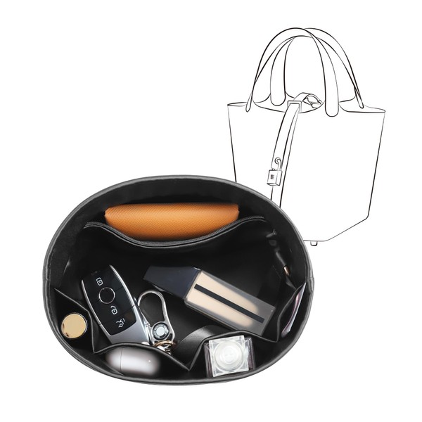 JLYZ Moon Picotin 18 Bag Insert Oval with Zipper, Purse