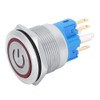 2Pcs DC3-6V 22mm 6-Pin Push Button Switch Stainless Steel Reset