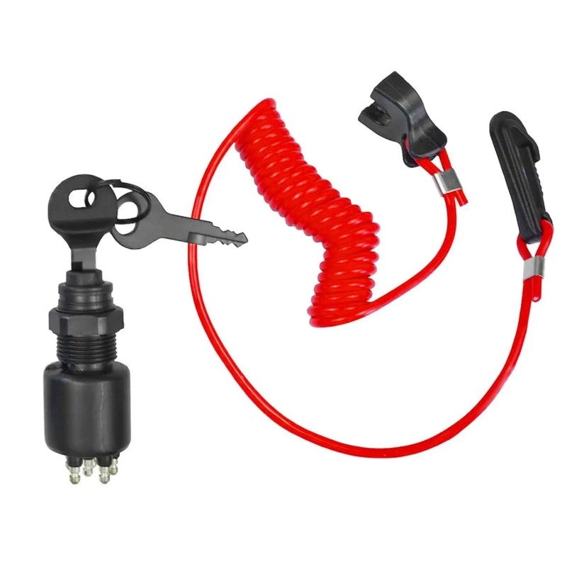 HeuroFosh 5005801 Boat Ignition Key Switch & Safety Lanyard Assembly