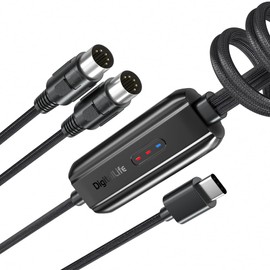 DigitalLife USB to 5-Pin MIDI Interface for PC and Mac - Metal, MIDI-C01