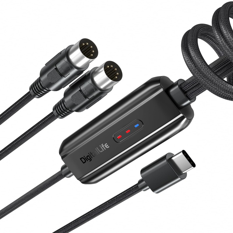 DigitalLife USB to 5-Pin MIDI Interface for PC and Mac