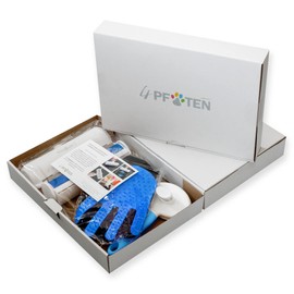 KXT DES!GN - Tierhaarentferner Rolli 2.0 + Handschuh Set - Selbstreinigende Fusselrolle/Fusselbürste für Haustiere wie Hund Katze ((XL Set Rolli + Handschuh + Bürste BLAU)