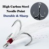 FishTrip Feathered Treble Hooks Fishing, 15Pcs Dressed Treble Hook Size