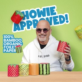 Gaias Premium and Soft Fruit TP Organic Bamboo Toilet Paper | 36 Mega Rolls, 3 Ply, 370 Sheets | FSC Certified, PFAS & BPA Free, Eco-Friendly, Sustainable Tissue - Plastic Free, Septic Safe, Vegan