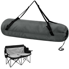 Vincreem 48"x14" Double Camping Chair Replacement Bag Heavy Duty Large Storage Bag Outdoor Folding Carrying with Shoulder Strap Heavy Duty for Travel (Chair is Not Included)(Grey)