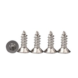 Drenky Pack of 100 M4 x 10 Torx Screws 304 Stainless Steel Sheet Metal Screws Flat Head Screws DIY Woodworking Screws Stainless Steel 304 Full Thread Woodworking Fixing