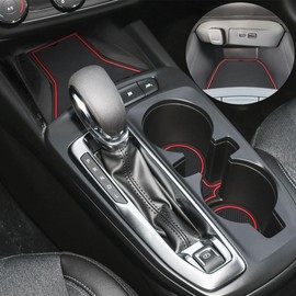 Auovo Anti-Dust Mats Compatible with Chevy Trax 2024 2025 Accessories Door Slot Mat 2025 Trax LS 1RS LT 2RS ACTIV Cup Holder Insert Center Console Door Liners Car Interior Trim (14PCS/Set, Red)