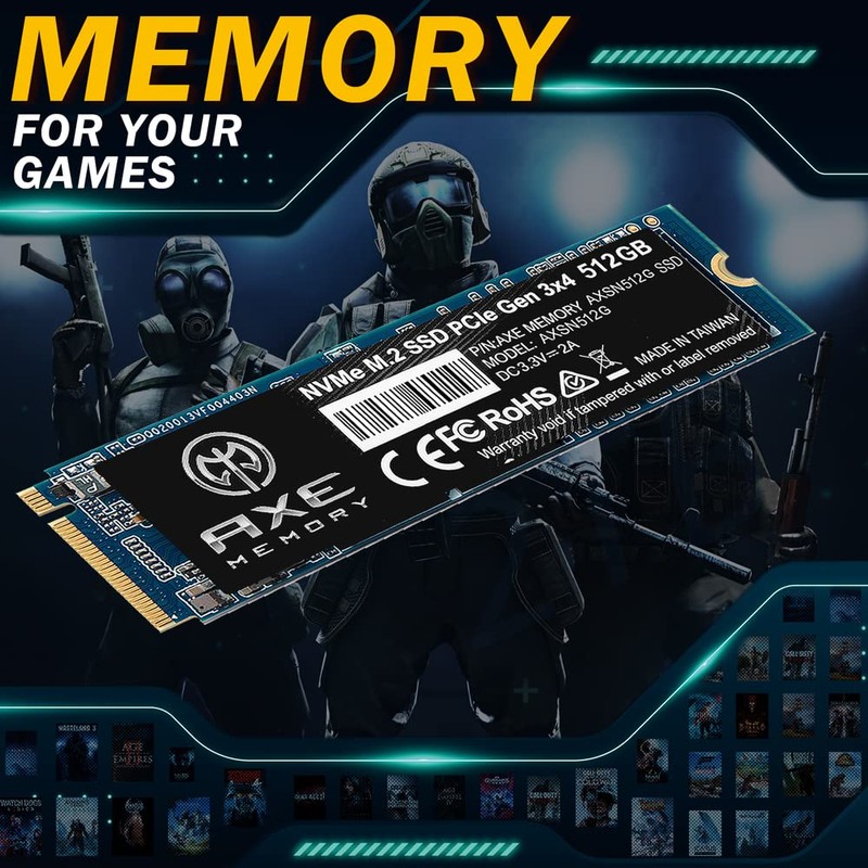 AXE MEMORY 512GB NVMe M.2 2280 PCIe Gen 3x4 Internal