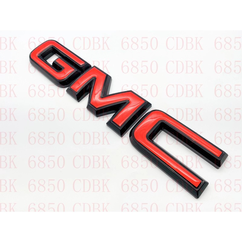 Auto Front & Rear GMC Red Black OVERLAY Emblem Badge