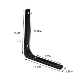 nuoshen 4PCS Shelf Bracket,6 x 5 Inch 90 Degree Right Angle Brackets Heavy Duty l Brackets for Table Bookshelf Wood Board Furniture Window with Screws(Black)