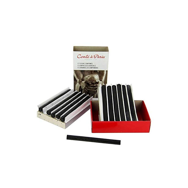 Conte Compressed Charcoal X12 Assorted