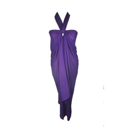 World of Shawls Plain Sarong, Coverup or Scarf Size 110cm x 200 Cm (Purple)