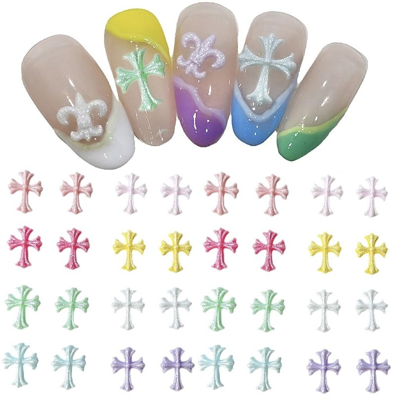 MiHarutsu Nail Parts Cross Nail Parts Set Gel Nail Parts