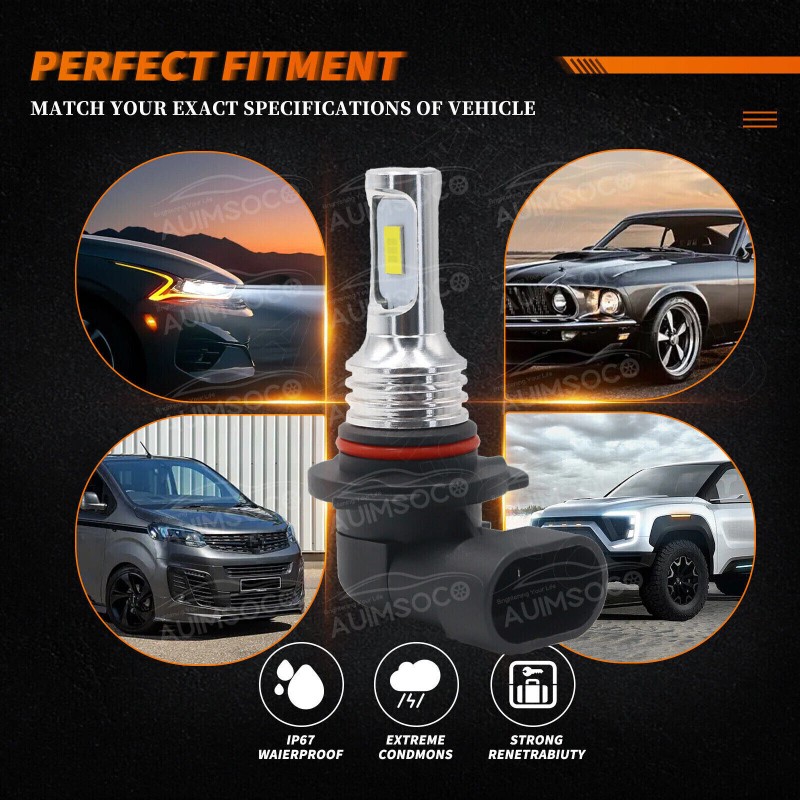AUIMSOCO 9005 H11 LED Headlights Kit Combo Bulbs 8000K High
