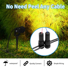 12 Pack Low Voltage Landscape Lights Connectors Work for Outdoor LED Landscape Lighting Path Garden Spotlights 12-16 Gauge Cable Wire Connector