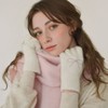 Dederit Dederrit Heart Ribbon Cubic Finger Hole Touch Wool Knit