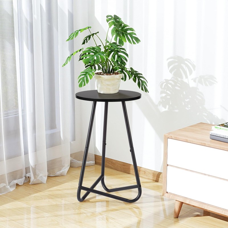 Plant Stand Indoor,Small Plant Table,Metal Display Rack,Black,20 In