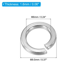 PATIKIL 30pcs M6 Split Lock Washers 6mm ID 9.5mm OD 304 Stainless Steel Spring Lock Washers for Elastic Gasket Screw Bolts Silver Tone