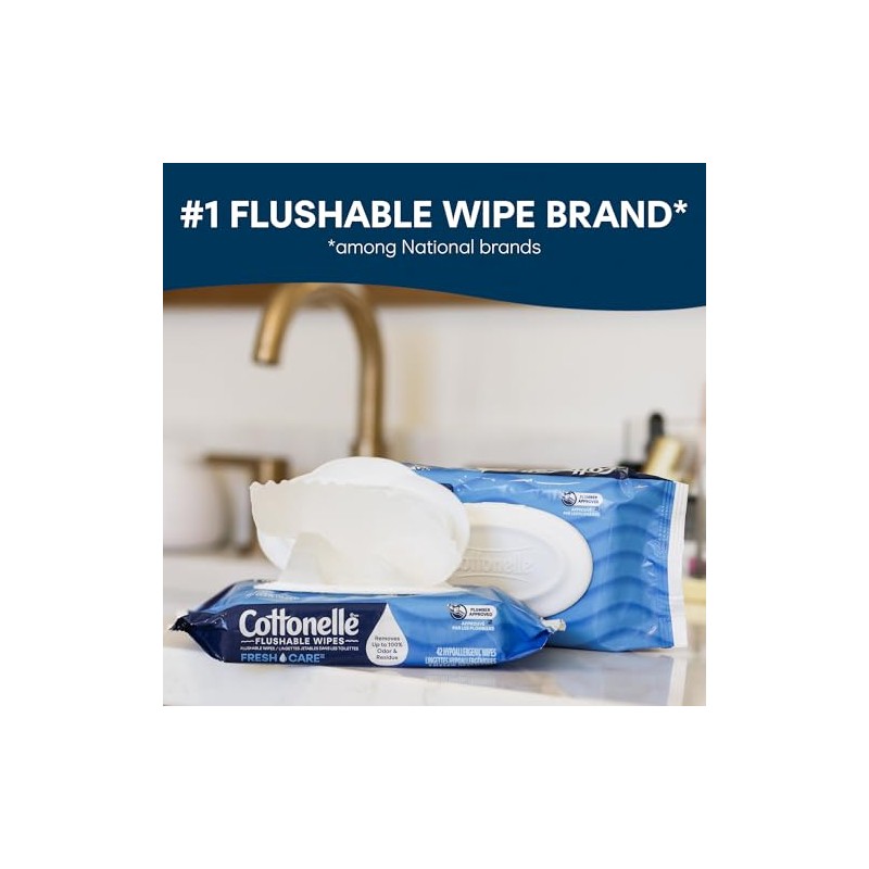 Cottonelle FreshCare Flushable Cleansing Cloths, 168 Count