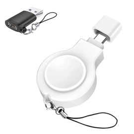 KONXISA Charger for Galaxy Watch Watch, Smart Watch Charging Dock with Short Circuit and Overload Protect, with USB Adapter, Portable Magnetic Charger with Lobster Clasp, White