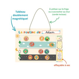 Tableau de Routine magnétique Pour Enfant (en français) | La Routine du Matin et du soir (Multicolore)