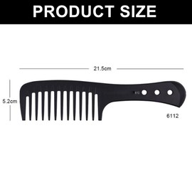2PCS Wide Tooth Comb - Smooth, Sturdy, Anti Static, Tangle Free - Curl Comb with Comfortable Grip - Suitable for Long Hair, Wet Hair and Curls (Black)