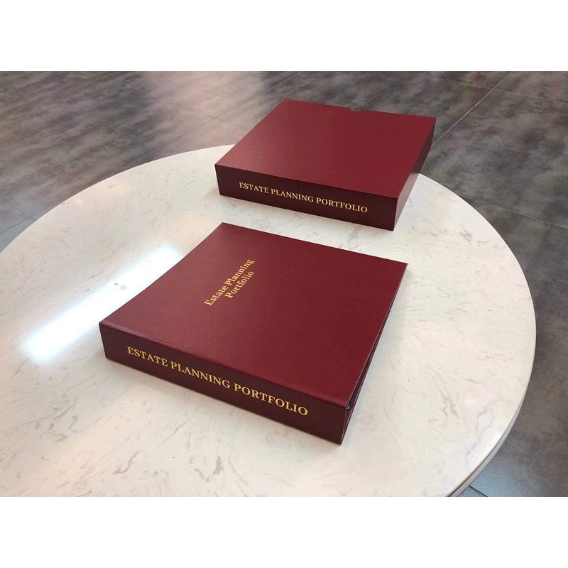 Red Estate Planning Binder with Slipcase and 11 Tabs, Holds