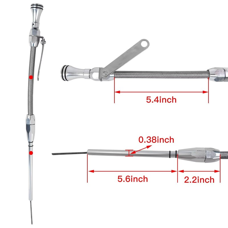 2025 New Stainless Braided Oil Pan Dipstick Passenger Side For