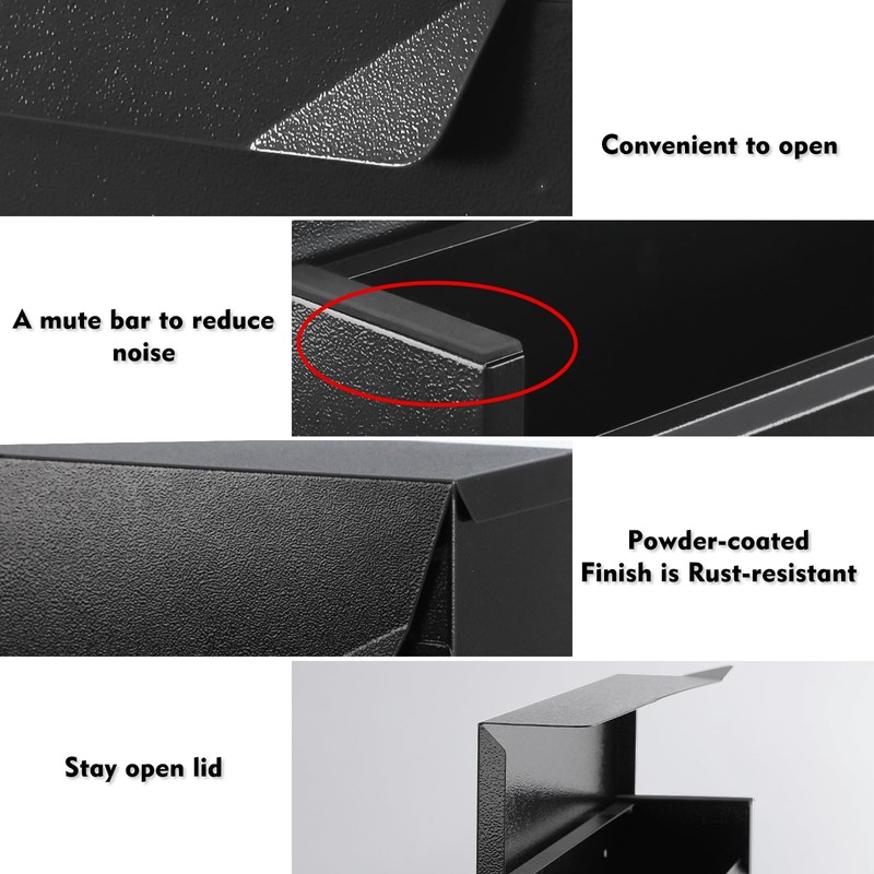 KYODOLED Wall-Mount Mailbox, Large Capacity Mail Box, Mailboxes for Outside,