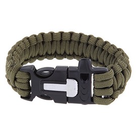 Boolavard TM Survival Bracelets Flint Fire Starter Whistle Paracord Gear Buckle Camping Ignition Equipment Rescue Rope Escape Bracelet Kit 4 in 1