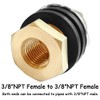 Brass Thru-bulk Coupler 3/8" NPT Female x 1/2" Male Bulkhead,