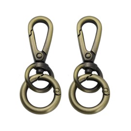 Double Opening Swivel Snap Hook Key Chain Clip Hooks Lobster Clasp Spring Clip Snap Hook with Ring for Keys Lanyards Jewelry DIY (Bronze)