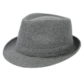 Fedora Hats for Women Men's Fedoras Classic Manhattan Structured Trilby Fedora Hat Cuban Hats for Men Daily Wear Costume Party, Grey, Large