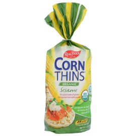 Real Foods Organic Sesame Flavored Corn Thin, Non GMO, 5.3 Ounce (Pack of 6)