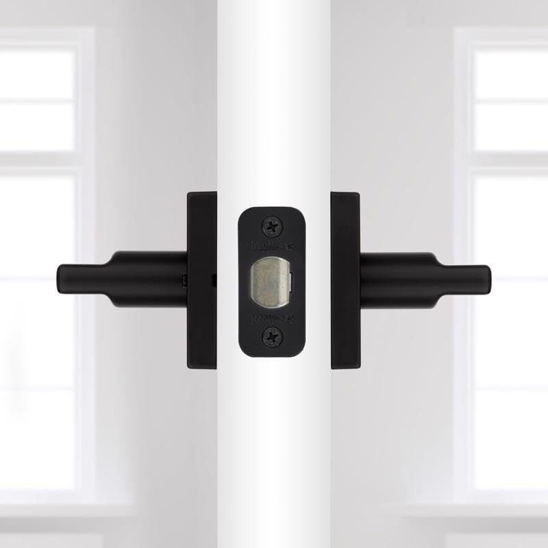 Kwikset Halifax Matte Black Bed and Bath Lever Right or