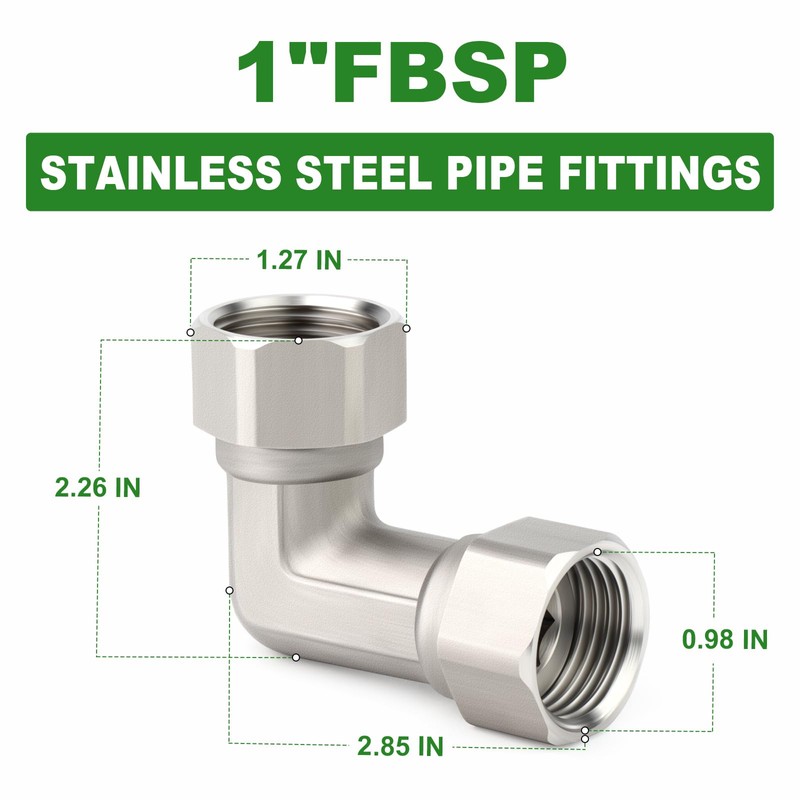 TAISHER 1PCS 304 Stainless Steel 90 Degree Elbow 2 Ends