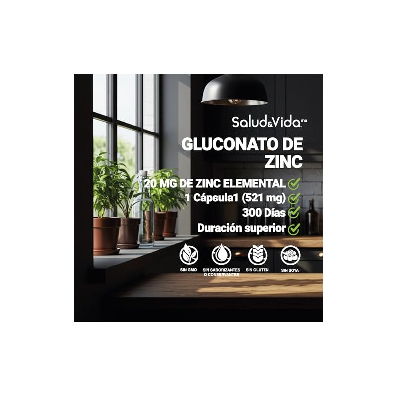 Salud & Vida MX Zinc 20 Mg | 300 C?psulas
