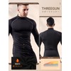 THREEGUN Men's Compression Top, Fleece Lined, High Neck, Undershirt, Long