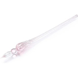 Enyolidimk Handmade Glass Dip Pen,Glass Signature Pen,Crystal Vintage Dip Pen,for Writing, Drawing, Signatures, Calligraphy Pens Drawing Media,Painting, Drawing and Art Supplies (Pink)