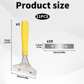 Wallpaper Scraper, Wall Paper Scraper Tool for Removing Wall Skin, Wallpaper, Floor Tile, Etc, Heavy Duty Scraper Scraper for Removing Stubborn Materials Comes with 10 Blades