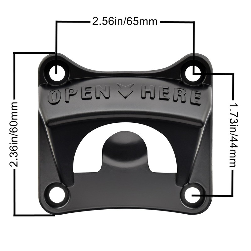 Luwanburg Black Magnetic Beer Bottle Opener Wall Mounted with Screws