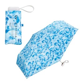 2024 Wpc. Parasol Plp001-031-102 (Plantica x Wpc.) Flower Print Tiny Blue 《100% Light Shielding Ratio ・100% UV Reduction・UPF50+ ・ Rain or Shine》 Folding Umbrella 18.5 inches (47 cm), Women's Floral
