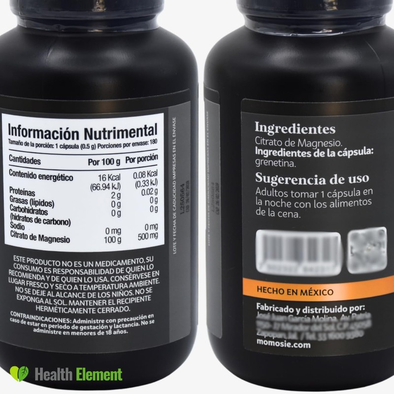Citrato De Magnesio Puro | 180 Cápsulas | Ideal Para