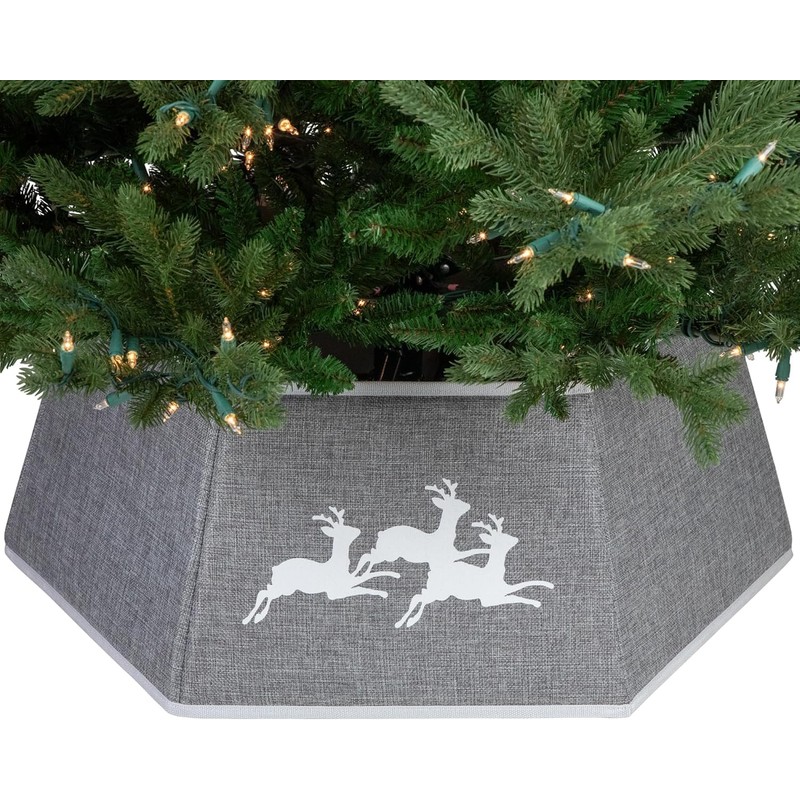 27 Inch Large Christmas Tree Skirt Foldable Burlap Christmas Tree