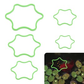 PEUTIER 5pcs Aquarium Floating Plant Rings, Foam Floating Plant Corral Flower Shaped Fish Feeding Rings Fish Tank Duckweed Food Ring for Intercepting Floating Plants (Green)