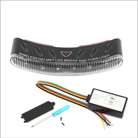 Riloer 12V 5W LED Motorcycle Wireless Helmet Light Kit, Waterproof Super Bright Night Riding Turn Signal Light Brake Lamp, One-touch Button