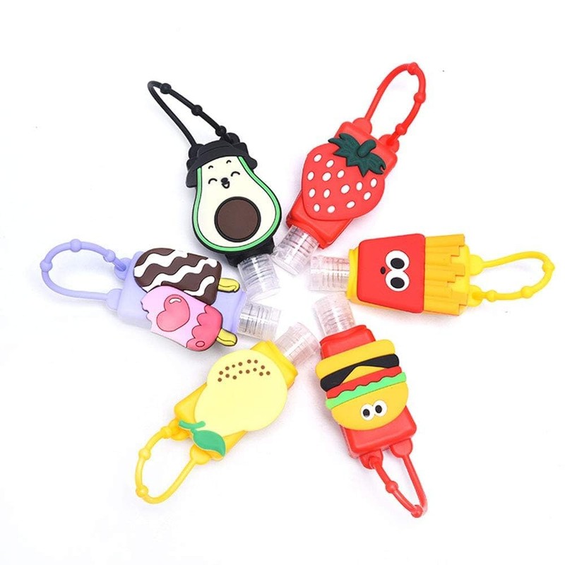 Strawberry Empty Travel Hand Sanitizer Bottle, Silicone Sleeve Refillable Empty