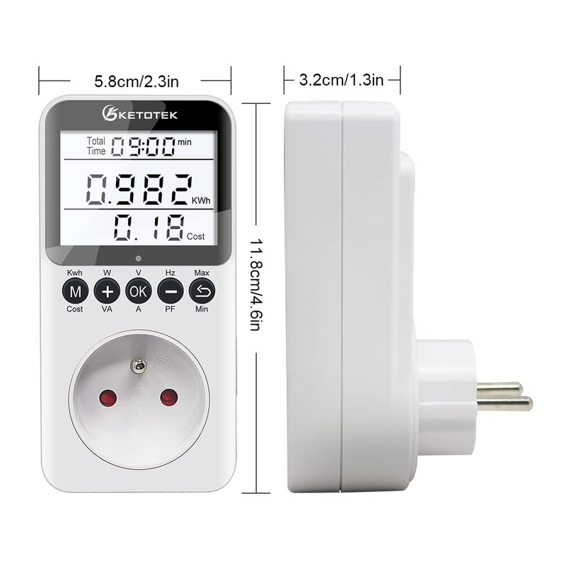 KETOTEK Digital Electricity Meter Wattage Socket