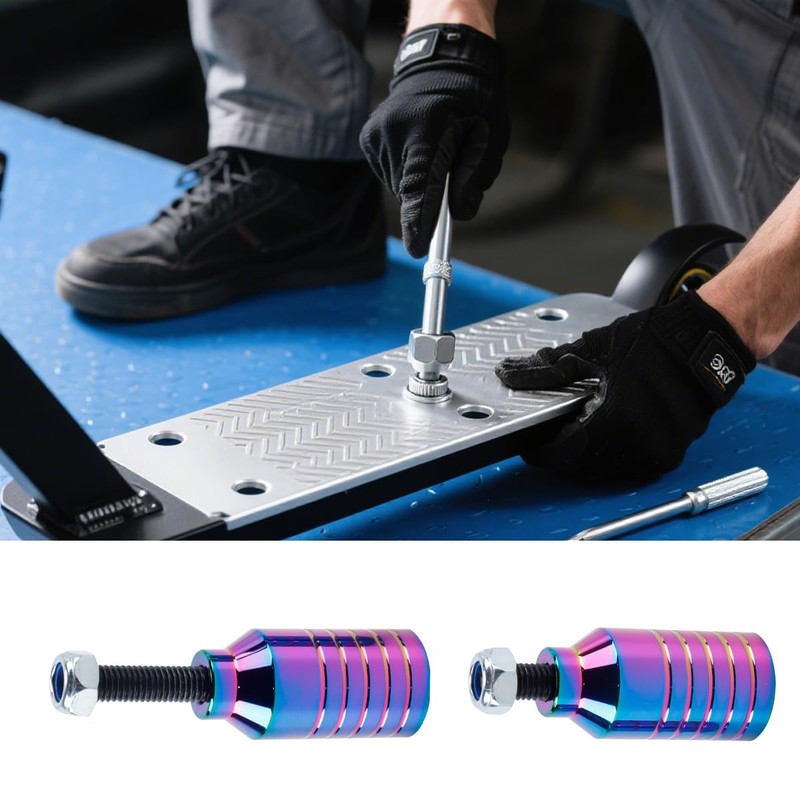 Orivin 2pcs Pro Stunt Scooter Pegs – Rainbow Black Aluminum