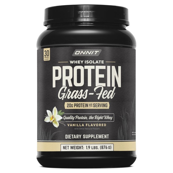 ONNIT Grass Fed Whey Isolate Protein Powder, Vanilla Flavor, Whey